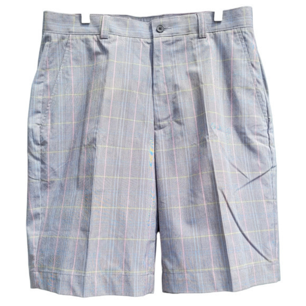 Cutter and Buck‎ CB DryTec Plaid Flat Front Moisture Wicking Men's Golf Shorts